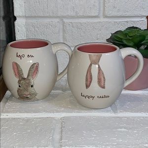 Rae Dunn Set of 2 Easter Bunny Mugs